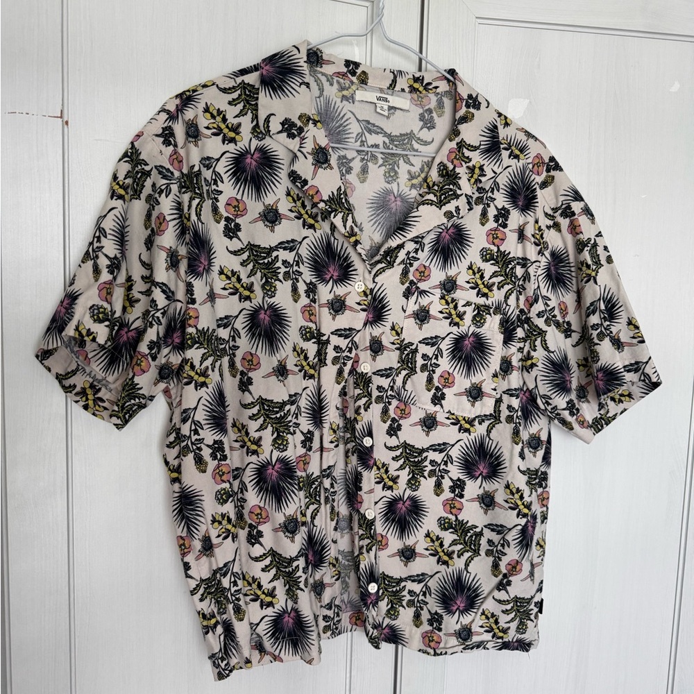 Vans Floral Print Shirt - Pink, Yellow, Gray